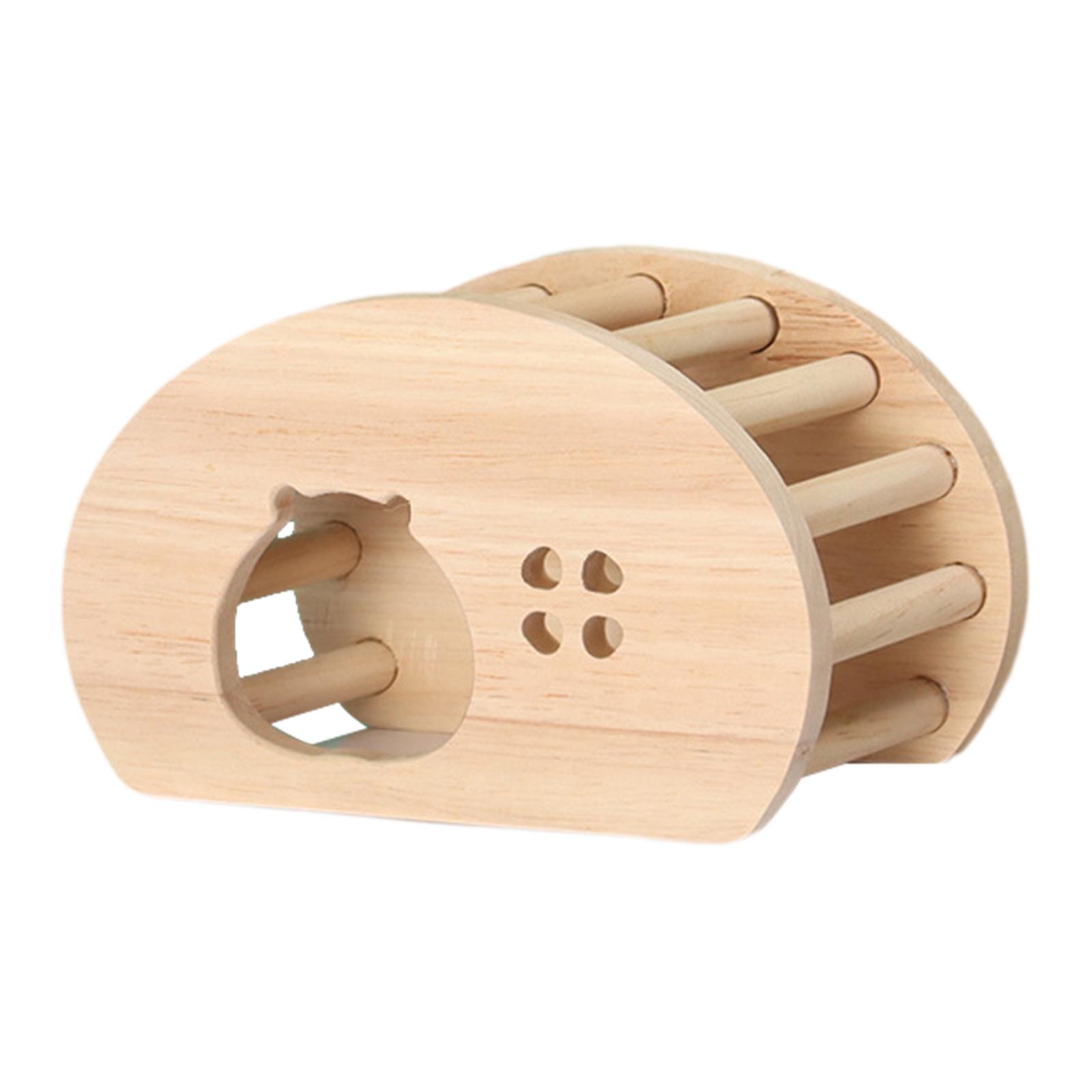 TOOYFUL Hamster Wood House Hideout, Small Animal House DIY Cage Rest Tiny Gerbils Ventilated Cage Decor Cage Accessory Exploring Toys Hollow