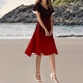 thumbnail image 2 of Bovxnpu Summer Dresses for Women, Short Sleeve T Shirt Casual Midi Dresses, Women's V-Neck Short Sleeve Printing Dresses Elegant Casual Comfortable All Occasio Dress, 2 of 7