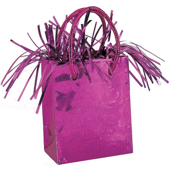 Gift Bag Shaped Balloon Weight, Hot Pink, 1ct
