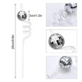 thumbnail image 2 of Disco Plata Paja Disco Fiesta Decoraciones 70s Disco Paja Decoración Espejo Disco Bola Pajitas Plata Disco Bola Agitadores Cóctel Plástico Stir Sticks Mini, 2 of 5
