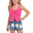 thumbnail image 2 of Amidoa Girls 2 Piece Outfits Summer Clothes Cute Tank Top Sleeveless Solid Color T-Shirt and Casual Shorts Kids Clothing Sets Hot Pink Size 5T, 2 of 9