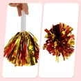 thumbnail image 5 of Unique Bargains 1 Pair Cheerleader Pom Poms Handle Cheerleading Practice Poms Red Gold Tone, 5 of 6