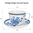 thumbnail image 5 of STP Porcelain J-217507 Tea Cup and Saucer, Vintage Indigo, Bone China Porcelain, Floral Design, 15.2 Fluid Ounces, 5 of 5