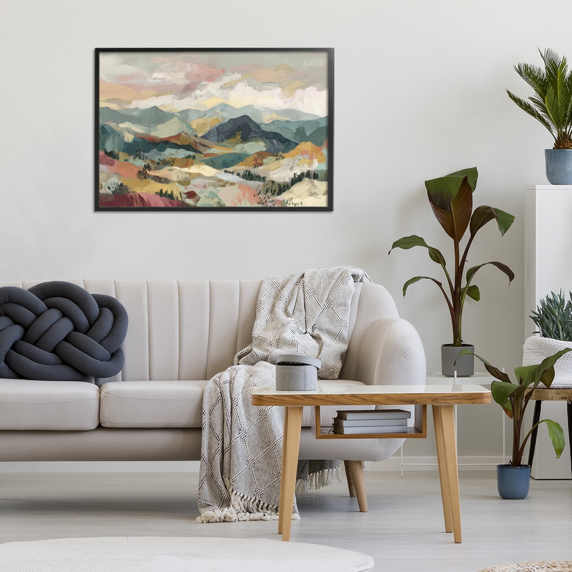 Stupell Industries Mountain Valley Vista Black Framed Giclee Art, design by Chromatic Storm Studio