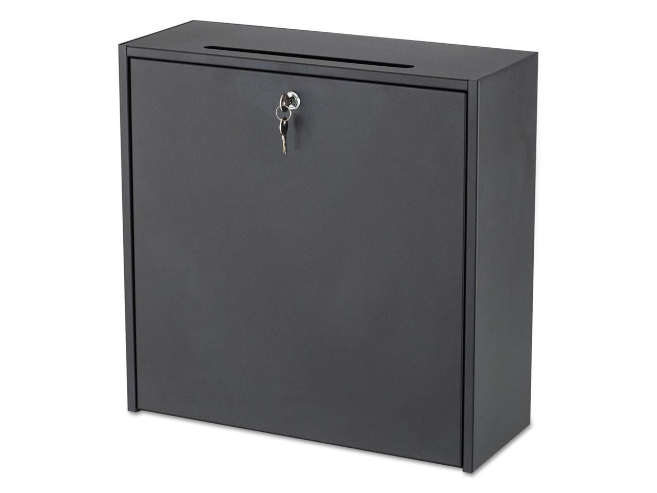 Safco Large Wall-Mounted Mailbox with Lock in Black