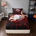 thumbnail image 5 of Manfei Soccer Sports Twin Sheets, Neon Lightning Bedding, Teal Crack Glow 3 Pieces(1 Flat Sheet, 1 Fitted Sheet and 1 Pillowcase), 5 of 6