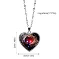 thumbnail image 2 of DPTALR Solar System Galaxy Double Sided Necklace Universe Heart Pendant Necklace, 2 of 5
