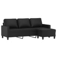 thumbnail image 2 of vidaXL Sofa Accent 3-Seater Couch Sofa Armchair with Footstool Faux Leather, 2 of 10