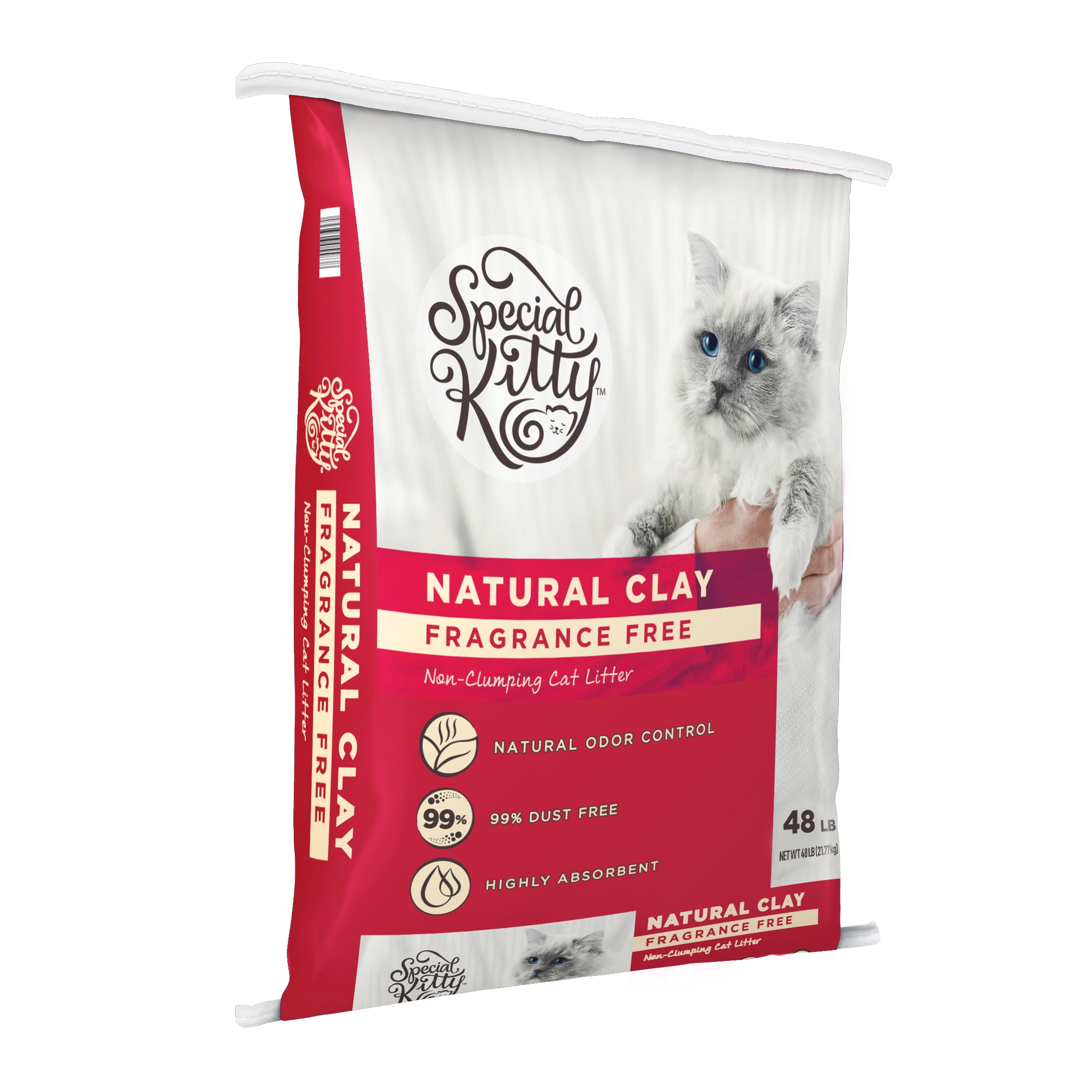 (2 pack) Special Kitty Non-Clumping Clay Cat Litter, Unscented, 48 lb Bag, 1 Count