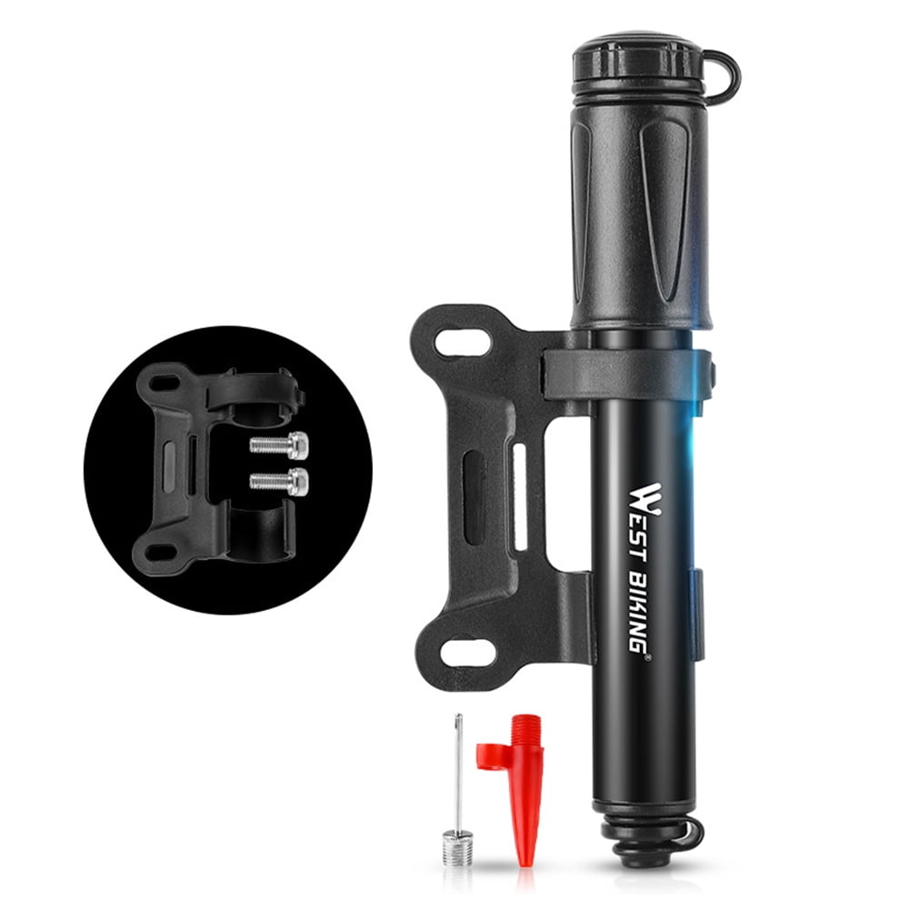 Portable Bicycle Pump Aluminum Alloy Tire Tube Mini High Pressure Hand Pump Inflator Bike Tire Pump Cycling Air Inflator Mountain Road Bike Accessories for MTB Bicycle Pump