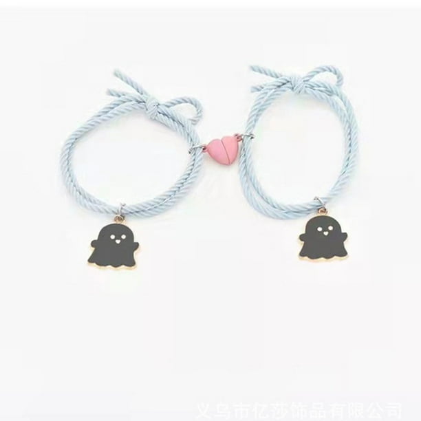 Conjunto De Pulsera Magnética Linda Diadema Fantasma Pareja , Regalos Para Novio Novia Y Bestie , Joyería De Apertura Ajustable Gao Jiahui unisex