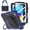 Nvayblue+Black, variant on ELEHOLD Rugged Case Built-in Screen Protector for iPad (A16) 11th 2025 / 10th 2022 Pencil Holder Ring Kickstand Cover With Crossbody Strap,Black