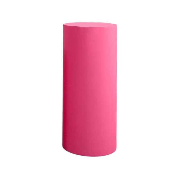 Cubierta de pedestal cilíndrico de poliéster elástico para mesa de postre redonda L