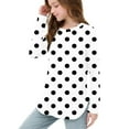 thumbnail image 6 of OVBMPZD Fall Shirts for Girls Kids Lightweight Black Tunic Side Split Soft Crewneck Polka Dot Blouses Tops for Girls Size 3 Years, 6 of 6