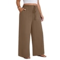 thumbnail image 2 of Plus Size Workout Clothes High Waisted Sweatpants Women Wide Leg Casual Palazzo Pants Work Business Elastic Waist with Drawstring Pants for Lounge Spring & Autumn 2026 Coffee XL, 2 of 4