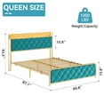thumbnail image 2 of Bed Frame,Full/Queen/King Bed Frame with Storage Headboard,2 USB & 2 Outlets Charging Station,Platform Bed Frame,Noise-Free/No Box Spring Needed/Easy Assembly, 2 of 8