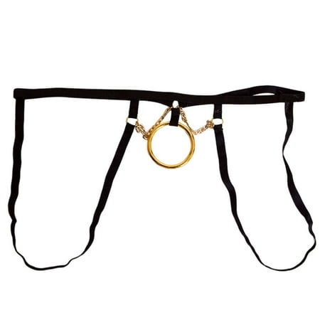 Midwennn Men s Solid Color Sexy Underwear Chain Ring Hollow Underwear Thong Sexy Body Stockings Lingerie