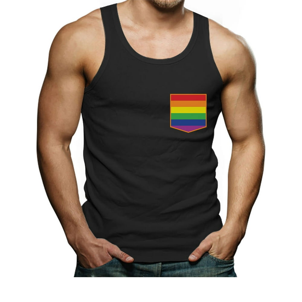 Tstars - Tstars Men's LGBT Clothing LGBT Rainbow Flag Pocket Print Gay ...