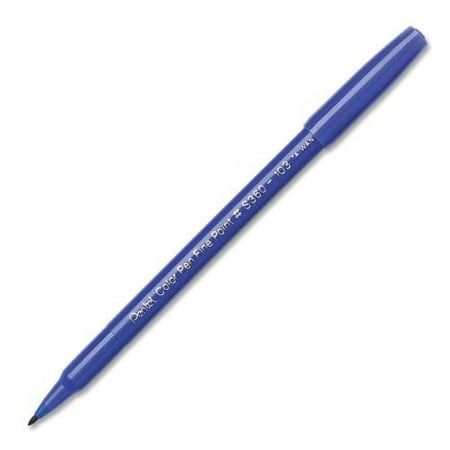 Wholesale CASE of 25 - Pentel Durable Fiber Tip Pen Markers-Pen Markers,Nonrefillable,Fiber Tip,Fine Point,Blue