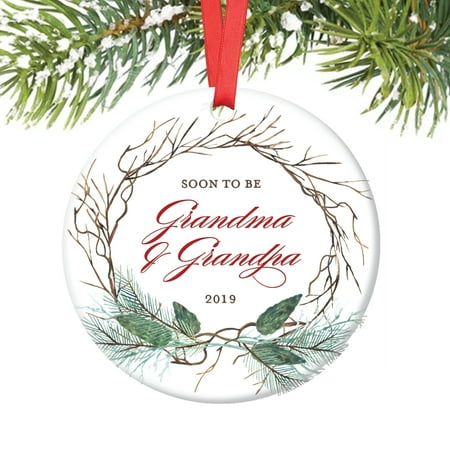 - Pregnancy Announcement Ornament, You're Going To Be Grandparents in 2019 Christmas Announce for Soon To Be Grandma Grandpa Ceramic Present Keepsake 3
