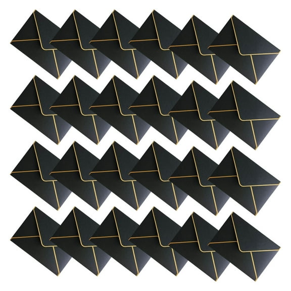 Hytrove Card Envelopes Gold Paper 50Pcs Black Envelope