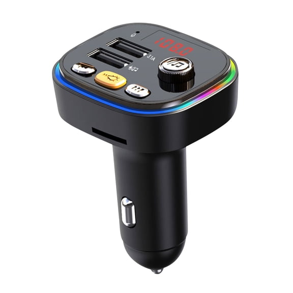 Werulen USB Car Charger Bluetooth FM Transmitter, QC3.0 Fast Charging Dual Port Adapter, Hands-Free Calling & Music Streaming Car Kit, 12V/24V Lighter MP3 Player Audio Receiver