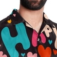 thumbnail image 5 of Valentine's Day Font Men's Button Down Spread Collar Casual Printed Short Sleeve Summer Beach Unisex Shirts, 5 of 6