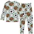 thumbnail image 2 of joogoo Rugby Football Baseball 2 Piece Long Sleeve Tee and Pants Cotton Pajama Set 8Y, 2 of 7