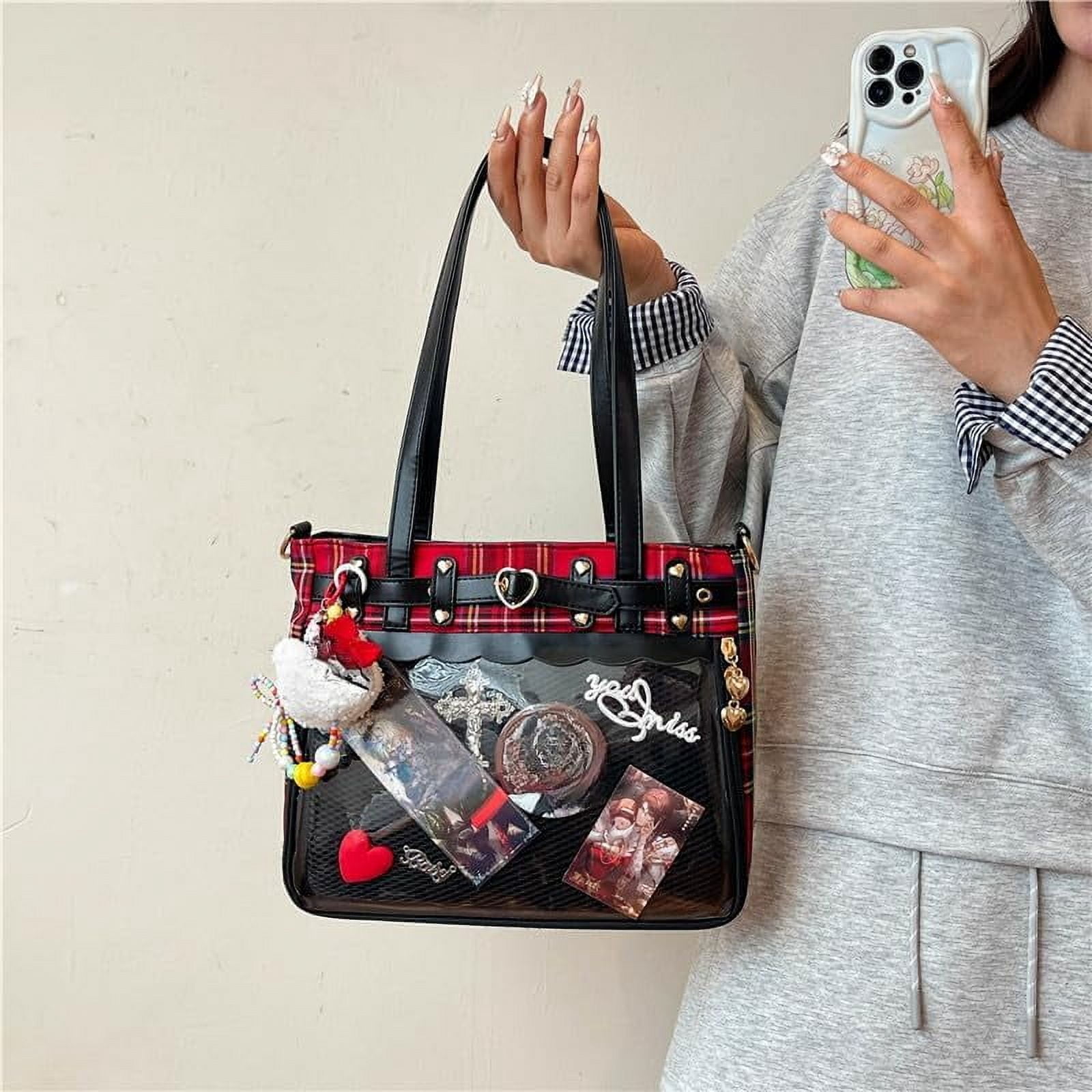 JUYGO Japanese Ita Bag Y2K Goth Cute Bags Kawaii Bags Crossbody Purse Messenger Bags for Women Shoulder Bag Tote