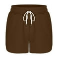 thumbnail image 7 of CQONEPT Womens Sweat Shorts With Elastic Waistband Short Pants Athletic Casual Drawstring Jogger Shorts with Pockets Brown L, 7 of 7