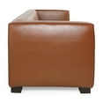 thumbnail image 7 of GDF Studio Minkler Contemporary Faux Leather 3 Seater Sofa, Cognac Brown and Dark Walnut, 7 of 7
