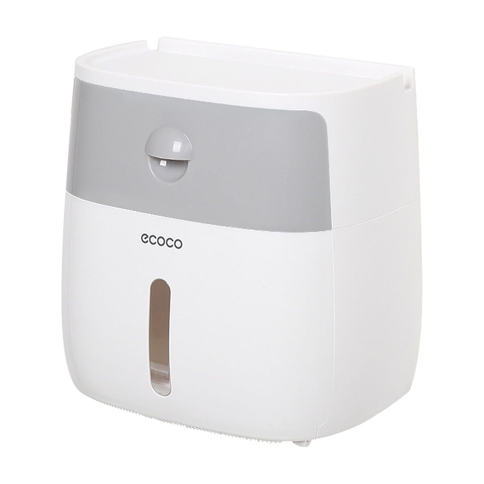 Sensor Tissue Dispenser, Automatic Paper Towel Holder, Wall Mounted Bathroom Organizer with Transparent Window, White Plastic for Kitchen and Office