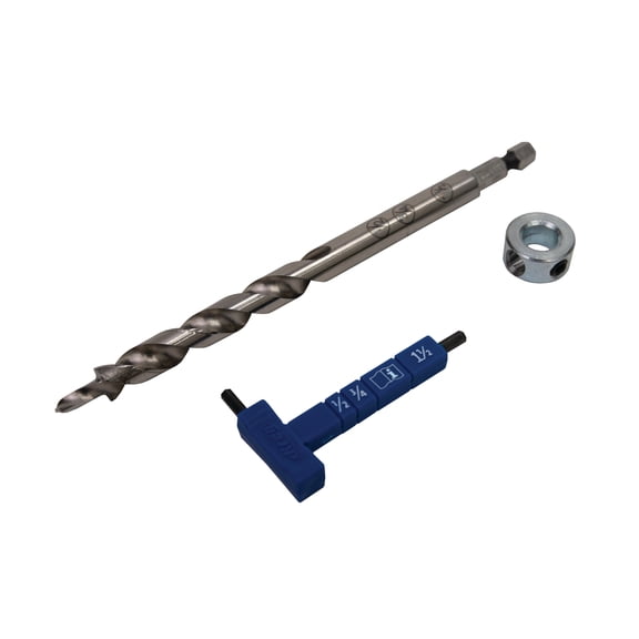 Kreg KPHA308 Easy-Set Pocket Hole Drill Bit with Stop Collar & Gauge/Hex Wrench