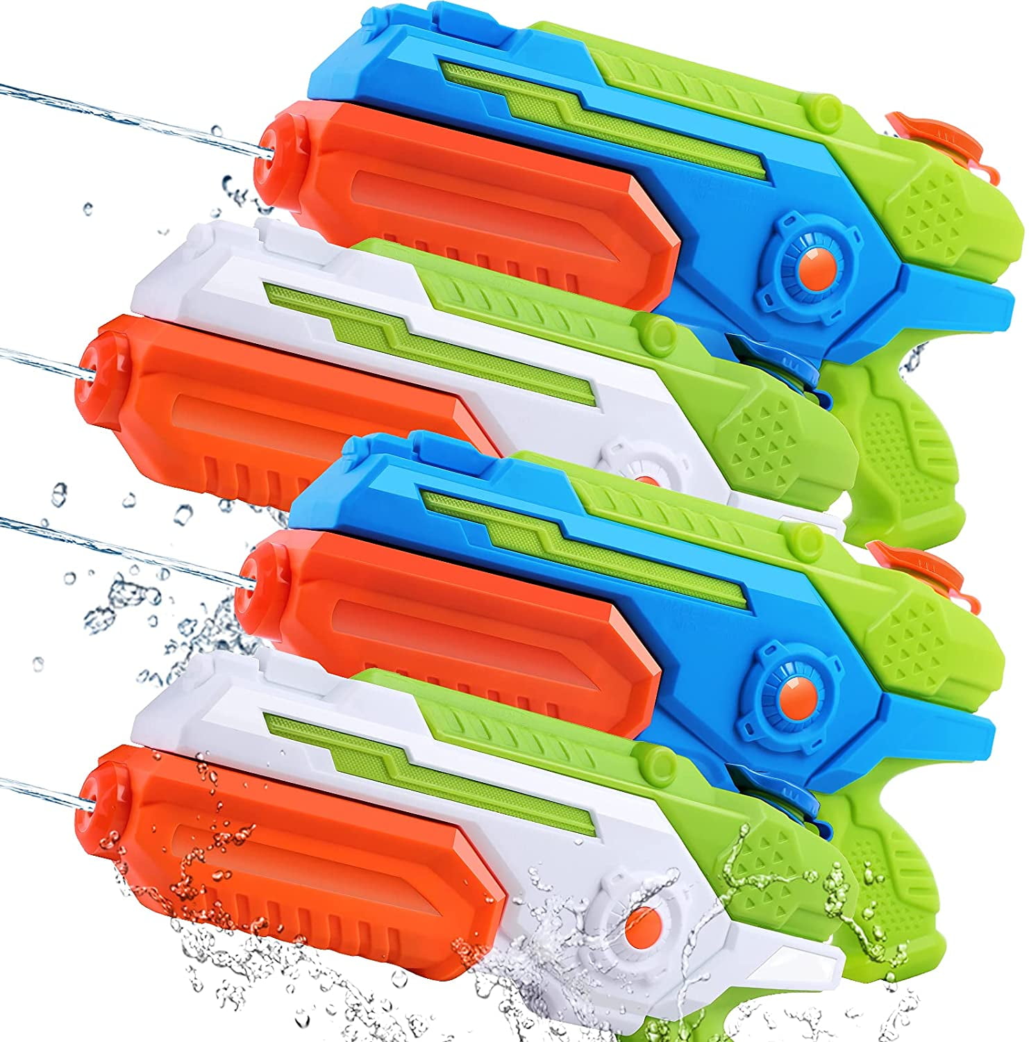 Water Gun for Kids & Adults, 4 Pack Super Squirt Guns Water Soakers