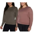 thumbnail image 2 of Lukka Lux Ladies' Long Sleeve Active Top, 2 Pack Size: XS, Color: Black/Sky Blue, 2 of 3