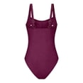 thumbnail image 5 of Womens One Piece Swimsuit,Solid Color Monokini Swimsuit With Adjustable Straps One Piece Bathing Suit for Beach Pool Versatile Fit,Swimsuits for Women,S, 5 of 5