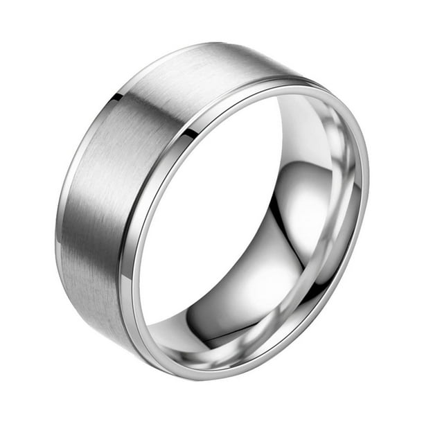 Anillos para mujer, regalos para mujer, acero inoxidable esmerilado, antiarañazos y antidecoloración, anillo de acero de titanio para pareja.