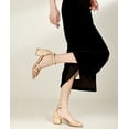 thumbnail image 3 of DADAWEN Women's Open Toe Dressy Sandals Chunky Block Heel Wedding Shoes Nude 7.5US, 3 of 6