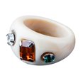 thumbnail image 1 of Women Resin Ring Rhinestone Irregular Wide Chunky Ring Finger Ring Knuckle Ring, 1 of 10
