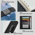 thumbnail image 4 of Leather Notebook with Pen Holder Writing Notepad Includes 100 Pages Lined Journal Blue Butterflies Flying, 4 of 6
