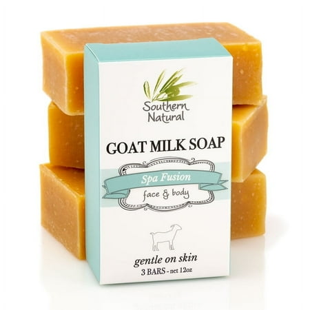 Southern Natural Goat Milk Soap Bar (3 Pack - Essential Oil Blend) Gentle On Eczema, Psoriasis And Dry Sensitive Skin! All Natural Face &Amp; Body Soap. Handmade In Usa (Each Bar 4Oz)