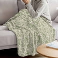 thumbnail image 3 of Sage Green Flowers Blanket Soft Cozy Warm Throw Blanket for Couch, Plush Fuzzy Flannel Fleece Blankets for Sofa, Rustic Pastoral Botanical Floral Leaf Bed Blankets Lightweight Gifts for Men, 40"x50", 3 of 9