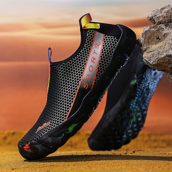 Men's Wide-Toe Water Shoes – Quick-Dry Barefoot Beach Sneakers, Breathable Slip-Resistant Outdoor Footwear for Swimming, Hiking and Water Sports