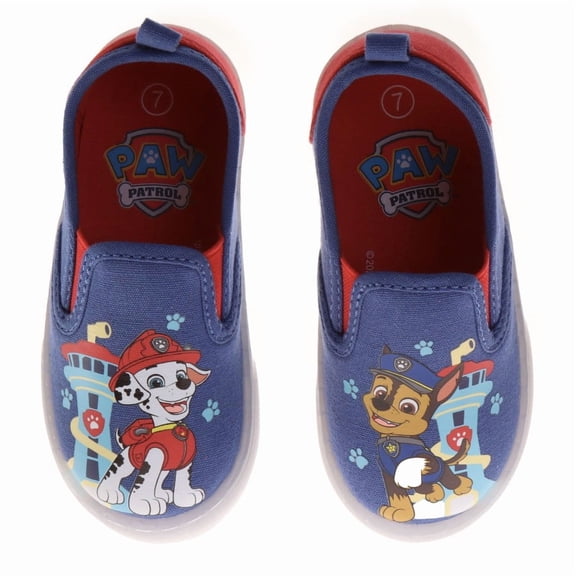 Nickelodeon Paw Patrol Slip On Canvas Boys, Rescue Team Easy Wear Style Durable Canvas No, Lace Design (Toddler Little Kid), Blue Red, Size: 12