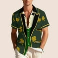 thumbnail image 5 of Handshe Men's and Women's Short Sleeve Button-Up Shirt with St. Patrick's Day Print and Button-Down Collar, Casual Holiday Shirt for Festival and Everyday Wear, 5 of 9