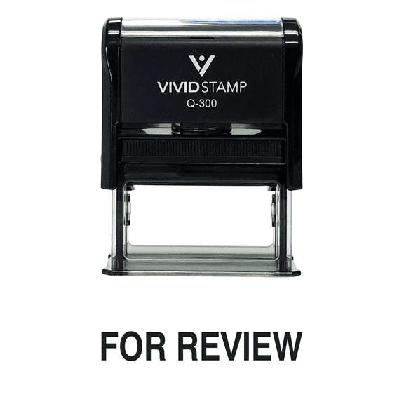 Vivid Stamp For Review Office Self Inking Rubber Stamp (Black Ink) - Large
