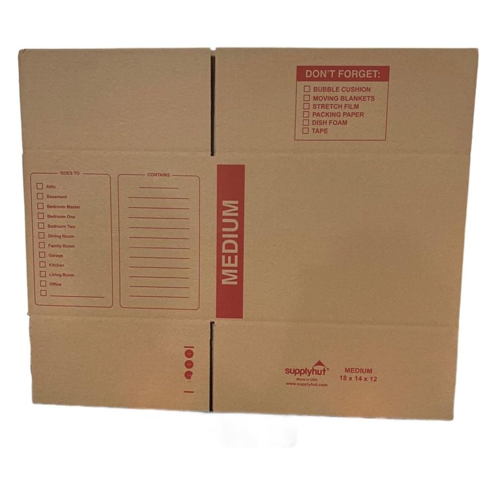 10 - Pack Medium Cardboard Moving Boxes 18x14x12 32 ECT With Handles