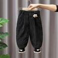 thumbnail image 5 of LYMAYTER Infant Girls Cotton Pants for Kids Baby Winter Corduroy Trousers Little Girls Thickened Casual Pants for 6 Months -4 Years, 5 of 10
