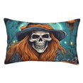 thumbnail image 1 of Fotbe Cartoon Pumpkin Skull Funda de Almohada Decorativa Estilo Occidental, Lujo en Algodón, Fundas para Almohadas King, Cojín Estampado para Decoración del Hogar-16"x24", 1 of 6