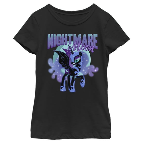 Girl's My Little Pony Princess Luna Nightmare Moon  Graphic Tee Black X Small